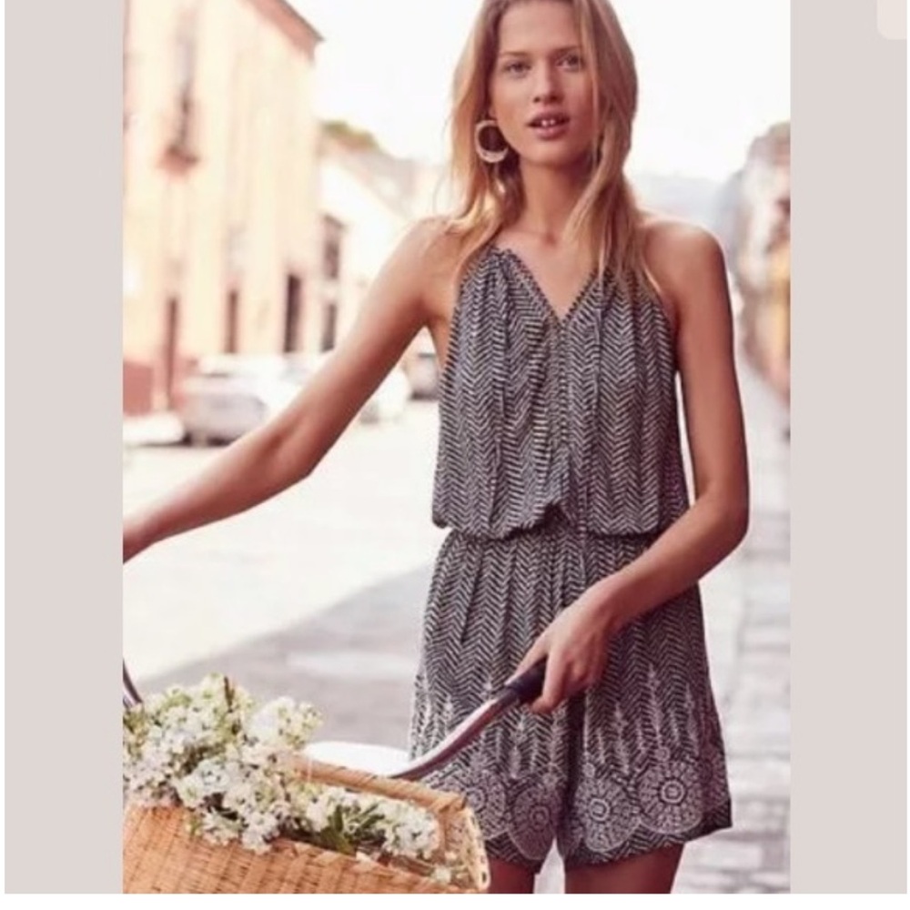 Anthropologie x Ranna Gill: Embroidered Vines Romper- size Medium.